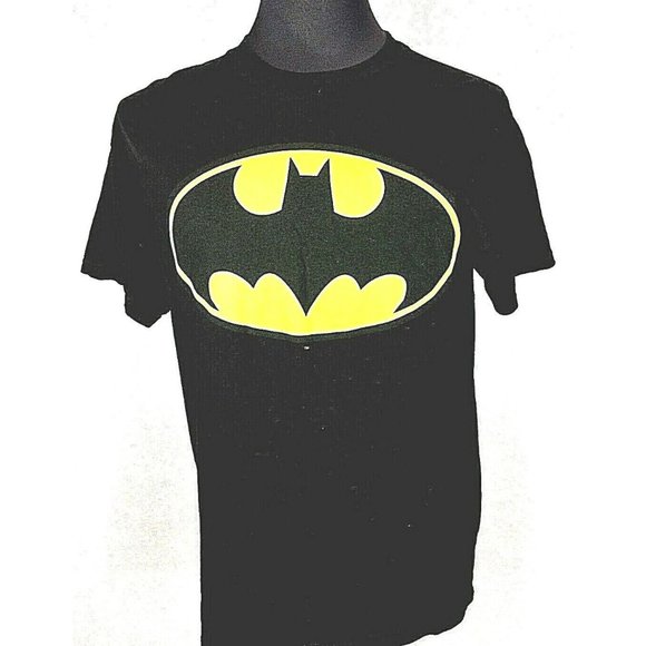 BATMAN DC COMICS Mens Black & Yellow T-Shirt GREAT GRAPHICS L Large - Picture 1 of 7